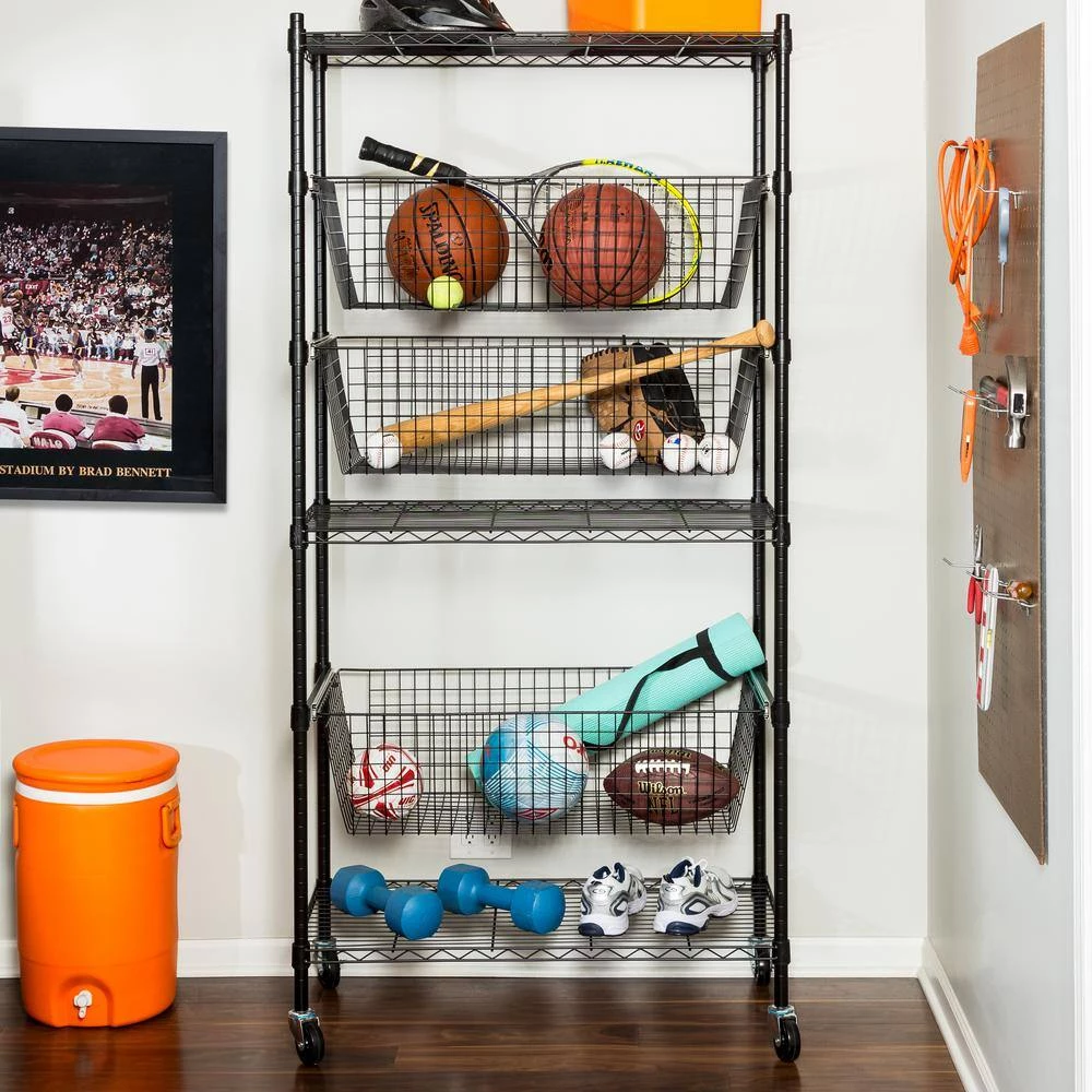 Black Steel Sport Storage Organizer by Honey-Can-Do 9 Black Steel Sport Storage Organizer by Honey-Can-Do - Image 7