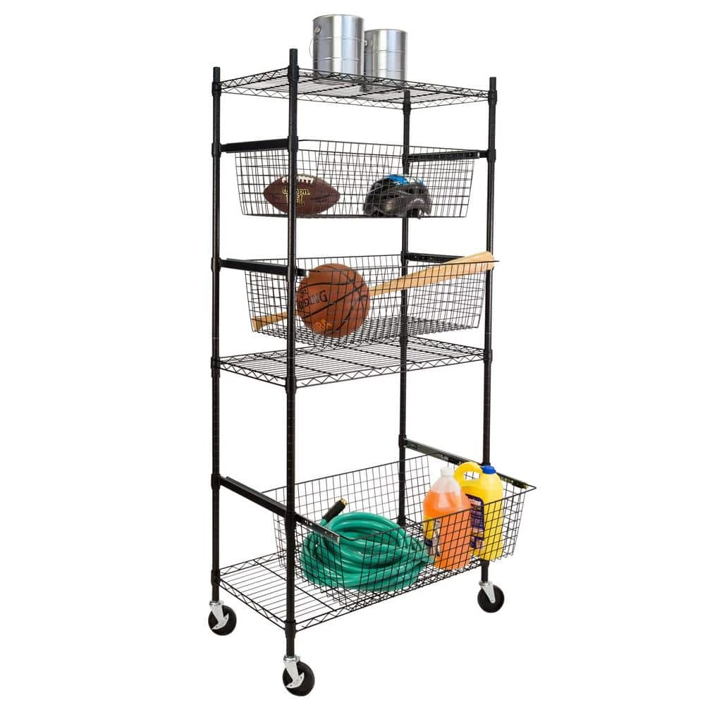 Black Steel Sport Storage Organizer by Honey-Can-Do 8 Black Steel Sport Storage Organizer by Honey-Can-Do - Image 6