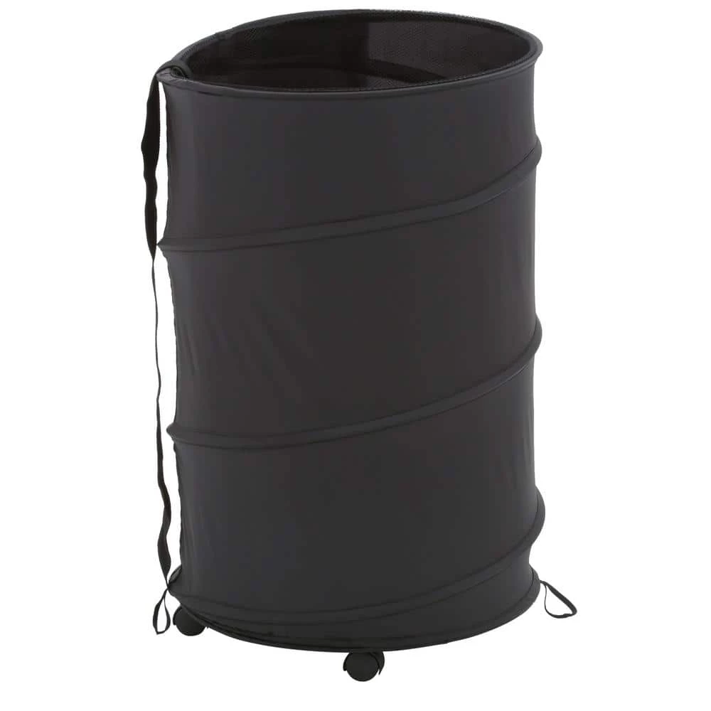 Pop-Up Laundry Bin and Hamper with Wheels, Black by Honey-Can-Do 5 Pop-Up Laundry Bin and Hamper with Wheels, Black by Honey-Can-Do - Image 3