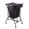 Black Steel and Polycotton Single Bounce Back No Bend Laundry Hamper with Wheels by Honey-Can-Do -Carnegy Avenue Sales black honey can do hampers hmp 09224 64 1000