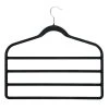 Black 4-Tier Non-Slip Velvet Pants Hangers (4-Pack) by Honey-Can-Do -Carnegy Avenue Sales black honey can do hangers hng 09048 64 1000