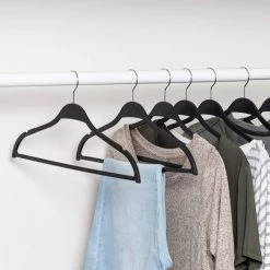 Black Plastic and Wheat Husk Slim Hangers (25-Pack) by Honey-Can-Do -Carnegy Avenue Sales black honey can do hangers hng 09145 31 1000