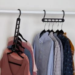 Black Plastic Set of 5 Collapsible Hangers and 50 Velvet Non-Slip Hangers 55-Pack by Honey-Can-Do -Carnegy Avenue Sales black honey can do hangers hng 09217 31 1000