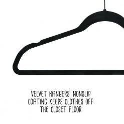 Black Plastic Set of 5 Collapsible Hangers and 50 Velvet Non-Slip Hangers 55-Pack by Honey-Can-Do -Carnegy Avenue Sales black honey can do hangers hng 09217 4f 1000