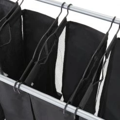 Quad Laundry Sorter with Mesh Bags, Steel/Black by Honey-Can-Do 12 Quad Laundry Sorter with Mesh Bags, Steel/Black by Honey-Can-Do -Carnegy Avenue Sales black honey can do laundry sorters srt 01682 a0 1000