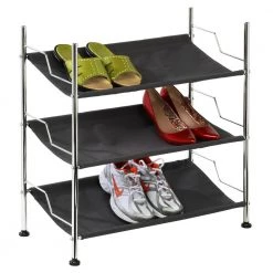 24.33 H 9-Pair Black Steel Shoe Rack by Honey-Can-Do -Carnegy Avenue Sales black honey can do shoe racks sho 09257 31 1000