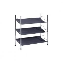 24.33 H 9-Pair Black Steel Shoe Rack by Honey-Can-Do