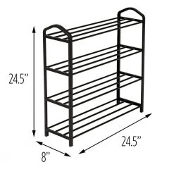 24.4 in H 16-Pair 3-Tier Black Steel Shoe Rack by Honey-Can-Do 12 24.4 in H 16-Pair 3-Tier Black Steel Shoe Rack by Honey-Can-Do -Carnegy Avenue Sales black honey can do shoe racks sho 09618 44 1000