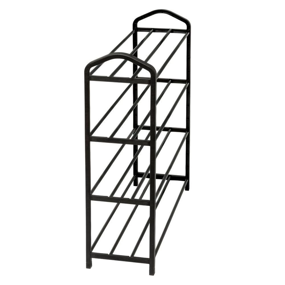 24.4 in H 16-Pair 3-Tier Black Steel Shoe Rack by Honey-Can-Do 5 24.4 in H 16-Pair 3-Tier Black Steel Shoe Rack by Honey-Can-Do - Image 3