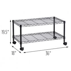 2-Tier Steel Wire Rolling Media Cart in Black by Honey-Can-Do -Carnegy Avenue Sales black honey can do utility carts crt 03937 44 1000