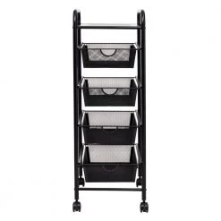 4-Tier Steel 4-Wheeled Utility Cart in Black by Honey-Can-Do -Carnegy Avenue Sales black honey can do utility carts crt 09588 44 1000