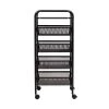 4-Tier Steel 4-Wheeled Utility Cart in Black by Honey-Can-Do