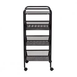 3-Tier Steel 4-Wheeled Utility Cart in Black by Honey-Can-Do
