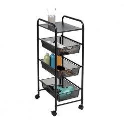 3-Tier Steel 4-Wheeled Utility Cart in Black by Honey-Can-Do -Carnegy Avenue Sales black honey can do utility carts crt 09589 fa 1000
