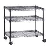 3-Tier Steel 4-Wheeled Media Cart in Black by Honey-Can-Do -Carnegy Avenue Sales black honey can do utility carts crt 09693 64 1000