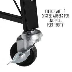 4-Tier Steel Collapsible 4-Wheel Utility Cart in Black by Honey-Can-Do -Carnegy Avenue Sales black honey can do utility carts shf 09576 1f 1000