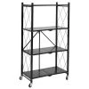 4-Tier Steel Collapsible 4-Wheel Utility Cart in Black by Honey-Can-Do 1 4-Tier Steel Collapsible 4-Wheel Utility Cart in Black by Honey-Can-Do -Carnegy Avenue Sales black honey can do utility carts shf 09576 64 1000