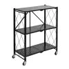 3-Tier Steel 4-Wheeled Collapsible Utility Cart in Black by Honey-Can-Do