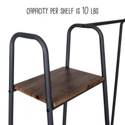 Black/Natural Steel and MDF Clothes Rack 39.4 in. W x 59.6 in. H by Honey-Can-Do -Carnegy Avenue Sales black natural honey can do clothes racks gar 09567 1f 1000
