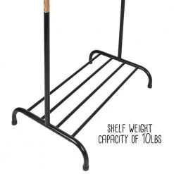 Black/Natural Steel Clothes Rack with Shoe Shelf 29.5 in. W x 61 in. H by Honey-Can-Do -Carnegy Avenue Sales black natural honey can do clothes racks gar 09569 44 1000