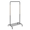 Black/Natural Steel Clothes Rack with Shoe Shelf 29.5 in. W x 61 in. H by Honey-Can-Do -Carnegy Avenue Sales black natural honey can do clothes racks gar 09569 64 1000