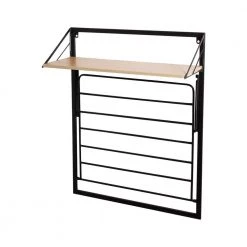 31 in. H x 24 in. W x 20 in. D Wall Mounted Drying Rack with Shelf in Black/Natural by Honey-Can-Do -Carnegy Avenue Sales black natural honey can do laundry room cabinets dry 09784 fa 1000