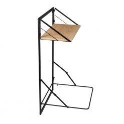 55 in. H x 18 in. W Collapsible Wall-Mounted Clothes Hamper with Canvas Laundry Bag and Wood Shelf, Black/Natural by Honey-Can-Do -Carnegy Avenue Sales black natural honey can do laundry room cabinets hmp 09783 1f 1000