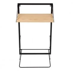 55 in. H x 18 in. W Collapsible Wall-Mounted Clothes Hamper with Canvas Laundry Bag and Wood Shelf, Black/Natural by Honey-Can-Do -Carnegy Avenue Sales black natural honey can do laundry room cabinets hmp 09783 fa 1000