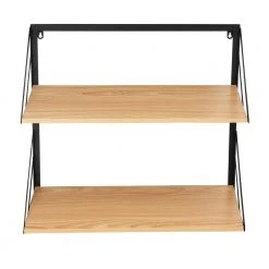 22 in. H x 24 in. W x 10 in. D 2-Tier Steel/MDF Wall or Over-the-Door Laundry Shelf in Black/Natural by Honey-Can-Do 12 22 in. H x 24 in. W x 10 in. D 2-Tier Steel/MDF Wall or Over-the-Door Laundry Shelf in Black/Natural by Honey-Can-Do -Carnegy Avenue Sales black natural honey can do laundry room cabinets shf 09785 1f 1000