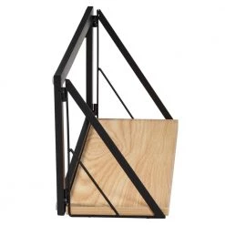 8 in. H x 18 in. W x 6 in. D Small Wall-Mounted Floating Shelf for with Black Metal Bracket in Black/Natural by Honey-Can-Do 13 8 in. H x 18 in. W x 6 in. D Small Wall-Mounted Floating Shelf for with Black Metal Bracket in Black/Natural by Honey-Can-Do -Carnegy Avenue Sales black natural honey can do laundry room cabinets shf 09787 1f 1000