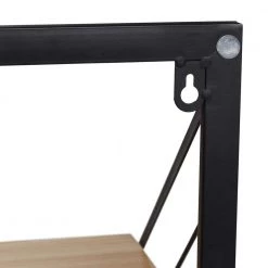 8 in. H x 18 in. W x 6 in. D Small Wall-Mounted Floating Shelf for with Black Metal Bracket in Black/Natural by Honey-Can-Do 14 8 in. H x 18 in. W x 6 in. D Small Wall-Mounted Floating Shelf for with Black Metal Bracket in Black/Natural by Honey-Can-Do -Carnegy Avenue Sales black natural honey can do laundry room cabinets shf 09787 44 1000