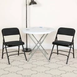 Black Patterned Metal Folding Chair (4-Pack) by Carnegy Avenue -Carnegy Avenue Sales black patterned carnegy avenue folding chairs cga aw 23782 bl hd 31 1000