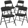 Black Patterned Metal Folding Chair (4-Pack) by Carnegy Avenue
