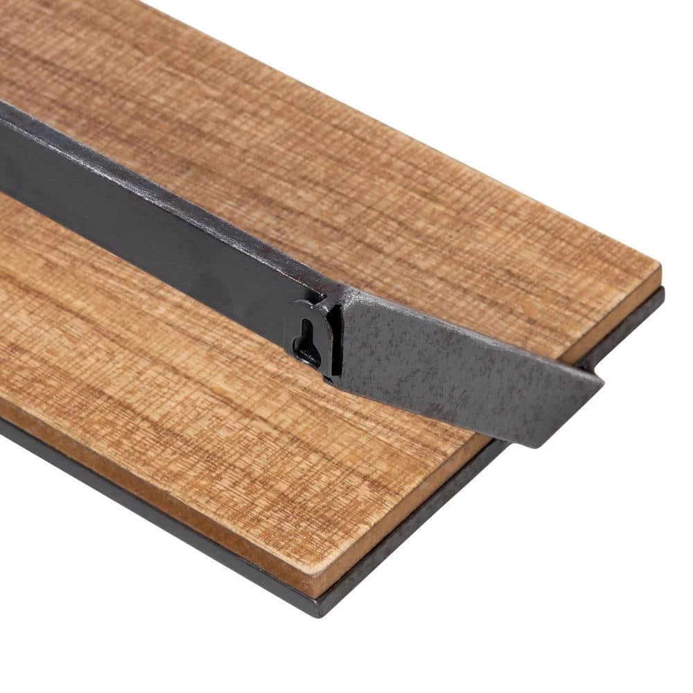 Black/Rustic Steel Floating Wall Shelves (Set of 3) by Honey-Can-Do 9 Black/Rustic Steel Floating Wall Shelves (Set of 3) by Honey-Can-Do - Image 7