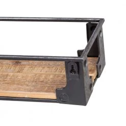 Black/Rustic Steel and Wood Floating Decorative Wall Shelves (Set of 2) by Honey-Can-Do -Carnegy Avenue Sales black rustic honey can do decorative shelving shf 09343 76 1000