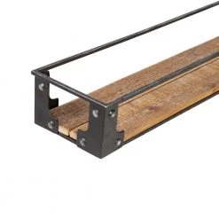 Black/Rustic Steel and Wood Floating Decorative Wall Shelves (Set of 2) by Honey-Can-Do -Carnegy Avenue Sales black rustic honey can do decorative shelving shf 09343 fa 1000