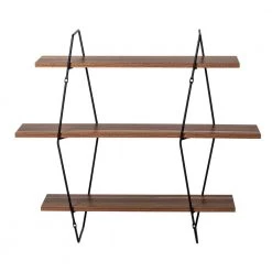 6.7 in. D x 31.5 in. W x 27.6 in. H Black/Rustic Steel and Wood 3-Tier Decorative Metal Wall Shelves by Honey-Can-Do -Carnegy Avenue Sales black rustic honey can do decorative shelving shf 09344 44 1000