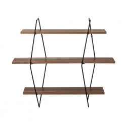 6.7 in. D x 31.5 in. W x 27.6 in. H Black/Rustic Steel and Wood 3-Tier Decorative Metal Wall Shelves by Honey-Can-Do -Carnegy Avenue Sales black rustic honey can do decorative shelving shf 09344 4f 1000