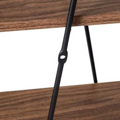 6.7 in. D x 31.5 in. W x 27.6 in. H Black/Rustic Steel and Wood 3-Tier Decorative Metal Wall Shelves by Honey-Can-Do -Carnegy Avenue Sales black rustic honey can do decorative shelving shf 09344 fa 1000