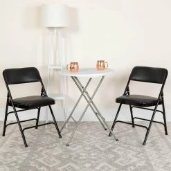 Black Vinyl/Black Frame Metal Folding Chair (2-Pack) by Carnegy Avenue -Carnegy Avenue Sales black vinyl black frame carnegy avenue folding chairs cga hf 275056 bl hd 31 1000