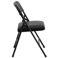Black Vinyl/Black Frame Metal Folding Chair (2-Pack) by Carnegy Avenue -Carnegy Avenue Sales black vinyl black frame carnegy avenue folding chairs cga hf 275056 bl hd e1 1000