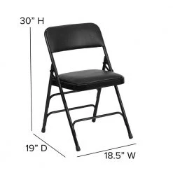 Black Vinyl/Black Frame Metal Folding Chair (2-Pack) by Carnegy Avenue -Carnegy Avenue Sales black vinyl black frame carnegy avenue folding chairs cga hf 275056 bl hd fa 1000