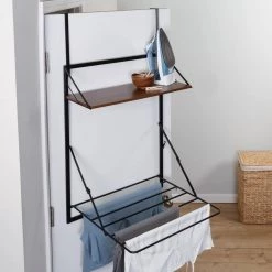 Laundry Room Makeover 24 in. W x 31 in. H Melamine and Steel Wall-Mounted Folding Drying Rack in Black/Walnut by Honey-Can-Do 16 Laundry Room Makeover 24 in. W x 31 in. H Melamine and Steel Wall-Mounted Folding Drying Rack in Black/Walnut by Honey-Can-Do -Carnegy Avenue Sales black walnut honey can do drying racks dry 09779 76 1000