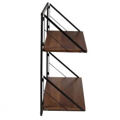 Laundry Room Makeover 22 in. H x 24 in. W x 10 in. D 2-Tier Melamine and Steel Shelf in Black/Walnut by Honey-Can-Do -Carnegy Avenue Sales black walnut honey can do laundry room cabinets shf 09780 1f 1000