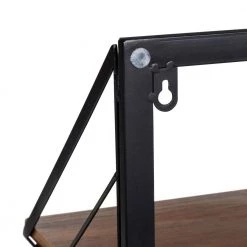 Laundry Room Makeover 22 in. H x 24 in. W x 10 in. D 2-Tier Melamine and Steel Shelf in Black/Walnut by Honey-Can-Do -Carnegy Avenue Sales black walnut honey can do laundry room cabinets shf 09780 fa 1000