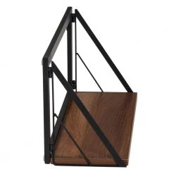 Laundry Room Makeover 8 in. H x 18 in. W x 6 in. D Melamine and Steel Shelf in Walnut/Black by Honey-Can-Do -Carnegy Avenue Sales black walnut honey can do laundry room cabinets shf 09782 1f 1000