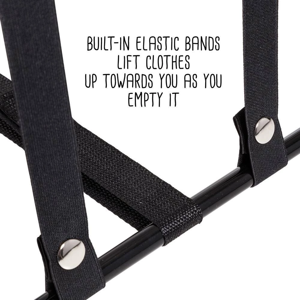 Black/White Single Bounce Back No Bend Laundry Hamper with Wheels by Honey-Can-Do 7 Black/White Single Bounce Back No Bend Laundry Hamper with Wheels by Honey-Can-Do - Image 5