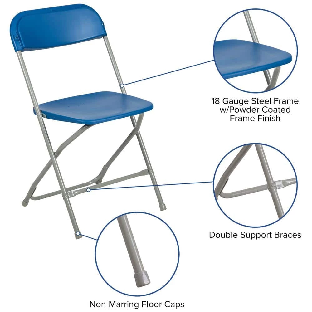 Blue Metal Folding Chair (Set of 10) by Carnegy Avenue 9 Blue Metal Folding Chair (Set of 10) by Carnegy Avenue - Image 7