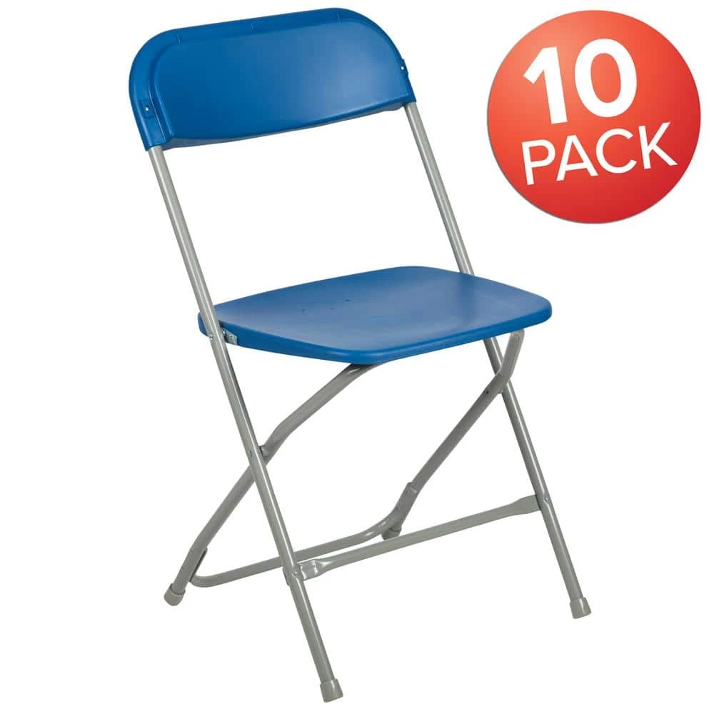 Blue Metal Folding Chair (Set of 10) by Carnegy Avenue 3 Blue Metal Folding Chair (Set of 10) by Carnegy Avenue