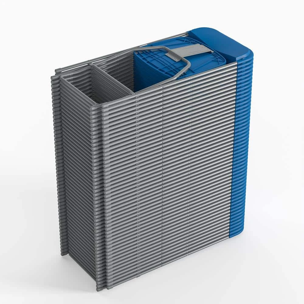 Blue Plastic Seat with Metal Frame Folding Chair (Set of 2) by Carnegy Avenue 8 Blue Plastic Seat with Metal Frame Folding Chair (Set of 2) by Carnegy Avenue - Image 6